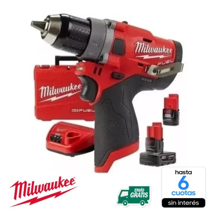 Taladro MIlwaukee 2503-59A - 2 Baterías 4A FUEL