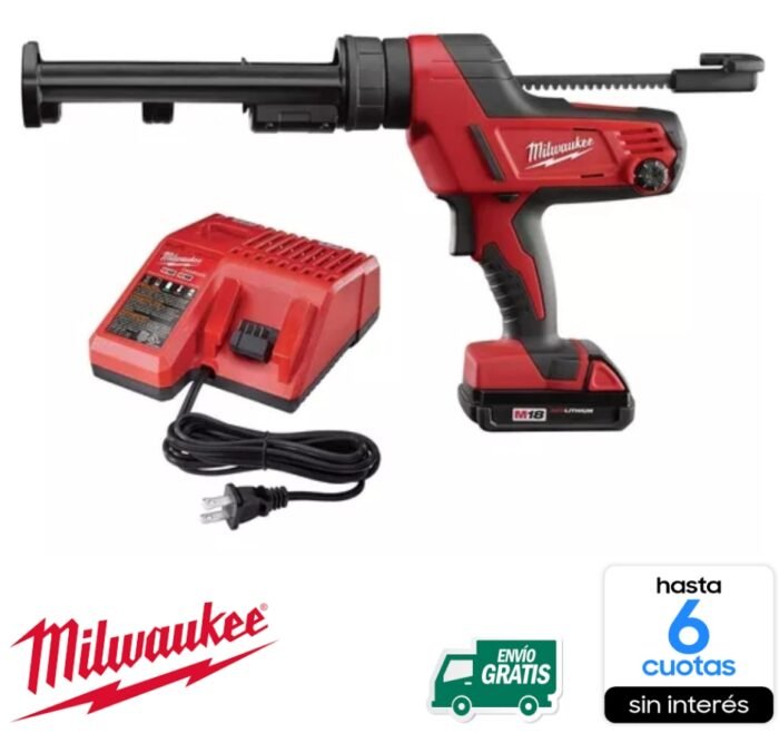 Pistola aplicadora silicona Milwaukee 18v -1 Batería