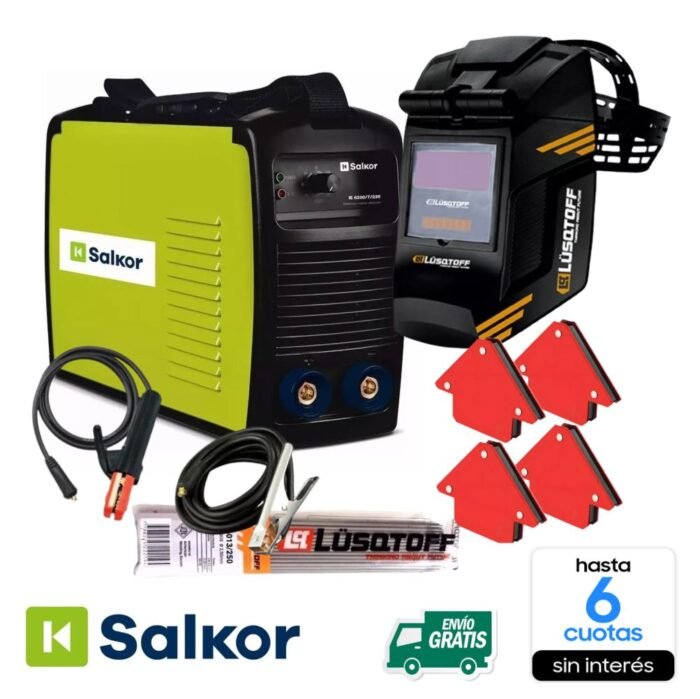 Soldadora Inverter Electrodo Salkor 200 Amp. Combo + Mascara