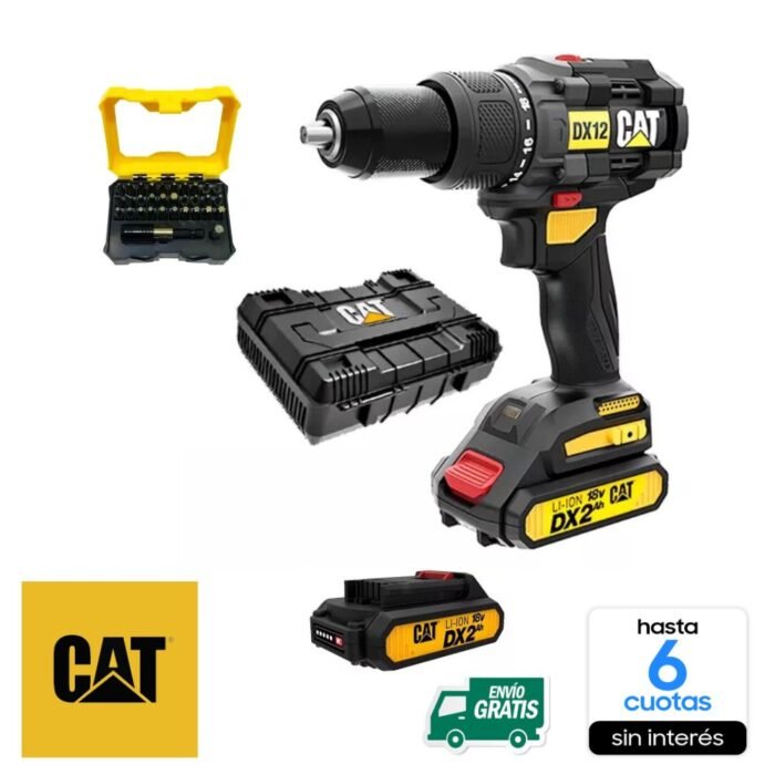 Taladro CAT BRUSSLLES C/Percutor 18V - 2 Baterías - 32 Puntas