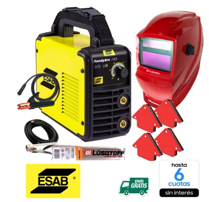 Soldadora Eléctrica Inverter Esab HandyArc 140l - Combo